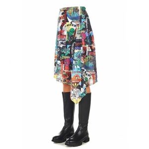 Adidas All Over Print Draped Skirt 80’s Pop art Comic